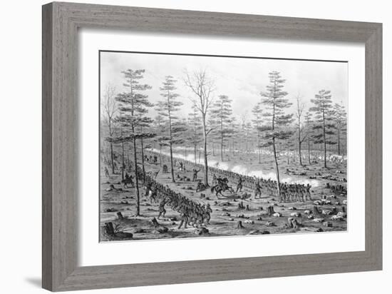 Lithograph after the Battle of Stone River-Alfred Edward Mathews-Framed Giclee Print