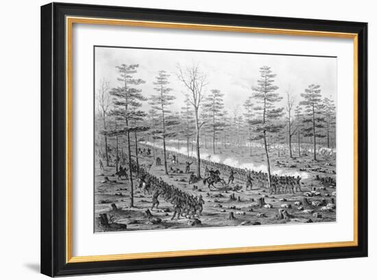 Lithograph after the Battle of Stone River-Alfred Edward Mathews-Framed Giclee Print