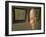 Lithograph by Nelson Mandela is Seen Reflected on a Photographic Portrait of Mandela-null-Framed Photographic Print