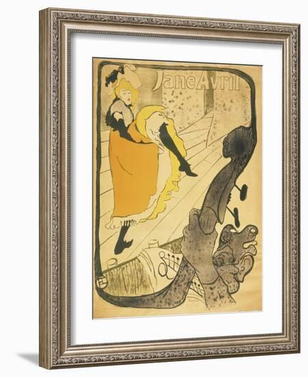 Lithograph Jane Avril, 1893-Henri de Toulouse-Lautrec-Framed Giclee Print