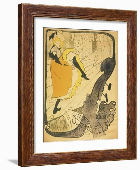 Lithograph Jane Avril, 1893-Henri de Toulouse-Lautrec-Framed Giclee Print