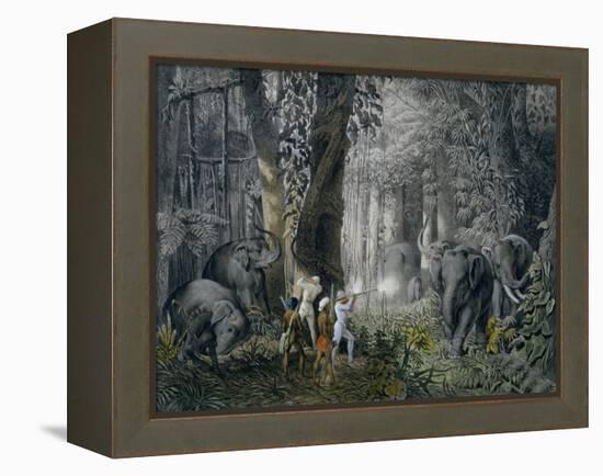 Lithograph of an Elephant Hunt After Graf Andrasy-Stapleton Collection-Framed Premier Image Canvas