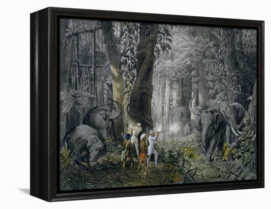 Lithograph of an Elephant Hunt After Graf Andrasy-Stapleton Collection-Framed Premier Image Canvas