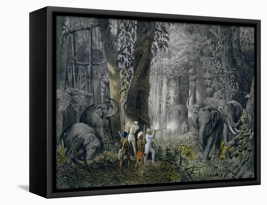 Lithograph of an Elephant Hunt After Graf Andrasy-Stapleton Collection-Framed Premier Image Canvas