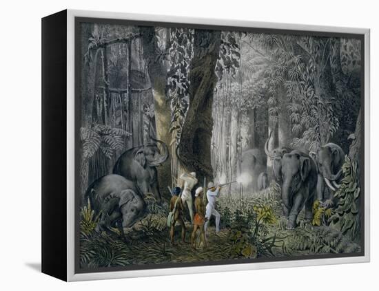 Lithograph of an Elephant Hunt After Graf Andrasy-Stapleton Collection-Framed Premier Image Canvas