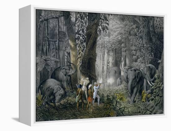 Lithograph of an Elephant Hunt After Graf Andrasy-Stapleton Collection-Framed Premier Image Canvas