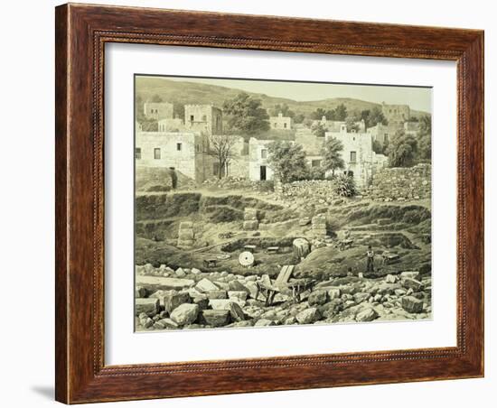 Lithograph of Excavations at the North Side of Quadrangle-null-Framed Giclee Print