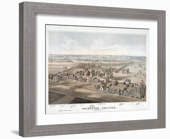 Lithograph of Princeton College-null-Framed Giclee Print