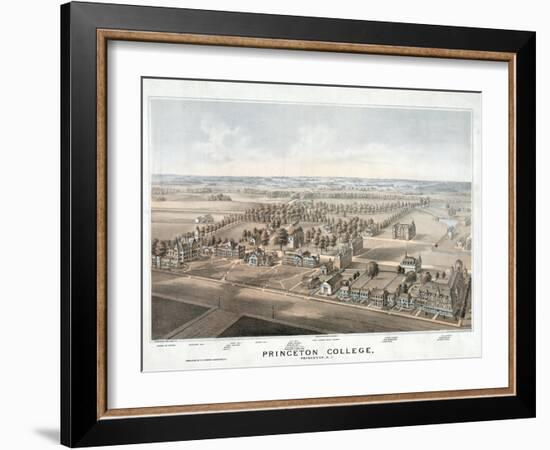 Lithograph of Princeton College-null-Framed Giclee Print