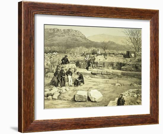 Lithograph of the Excavation of the Temple of Mars-Thomas Picken-Framed Giclee Print