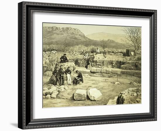 Lithograph of the Excavation of the Temple of Mars-Thomas Picken-Framed Giclee Print