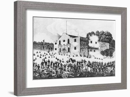 Lithograph of the Siege of the Alamo-null-Framed Giclee Print