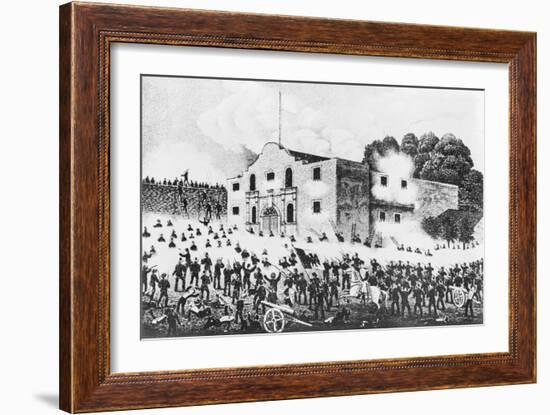 Lithograph of the Siege of the Alamo-null-Framed Giclee Print