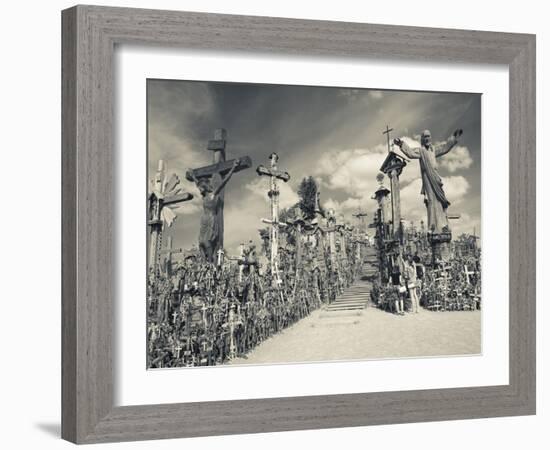 Lithuania, Central Lithuania, Siauliai, Hill of Crosses, Religious Pilgrimage Site-Walter Bibikow-Framed Photographic Print