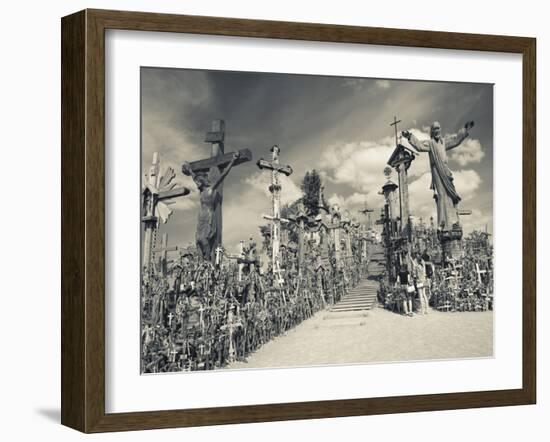 Lithuania, Central Lithuania, Siauliai, Hill of Crosses, Religious Pilgrimage Site-Walter Bibikow-Framed Photographic Print