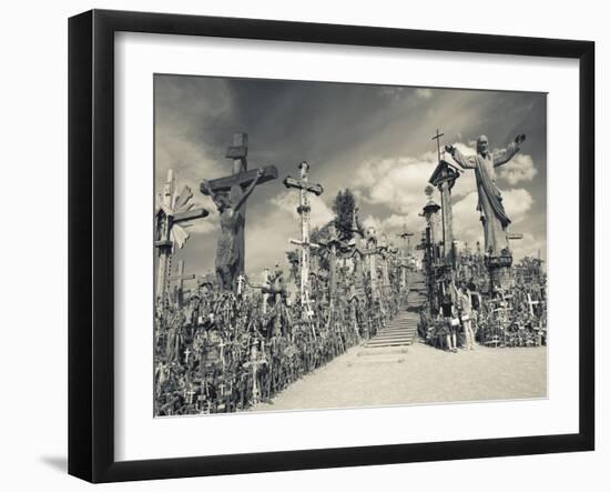 Lithuania, Central Lithuania, Siauliai, Hill of Crosses, Religious Pilgrimage Site-Walter Bibikow-Framed Photographic Print