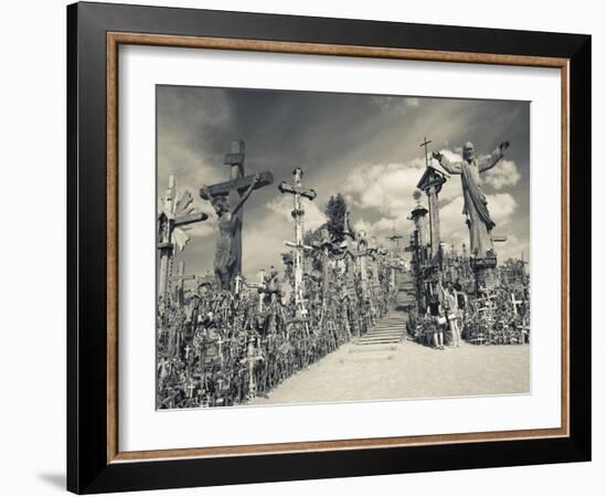 Lithuania, Central Lithuania, Siauliai, Hill of Crosses, Religious Pilgrimage Site-Walter Bibikow-Framed Photographic Print