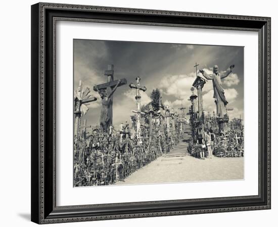 Lithuania, Central Lithuania, Siauliai, Hill of Crosses, Religious Pilgrimage Site-Walter Bibikow-Framed Photographic Print