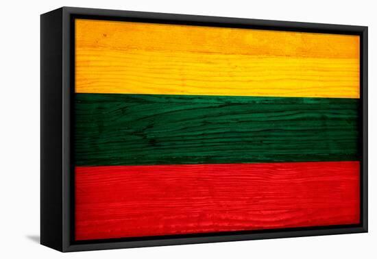 Lithuania Flag Design with Wood Patterning - Flags of the World Series-Philippe Hugonnard-Framed Stretched Canvas