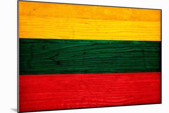 Lithuania Flag Design with Wood Patterning - Flags of the World Series-Philippe Hugonnard-Mounted Art Print