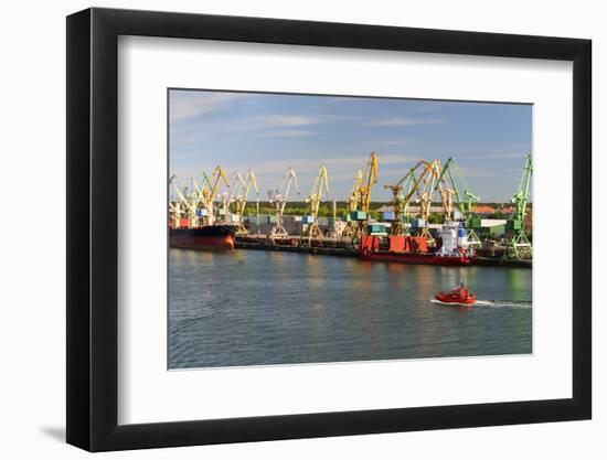 Lithuania, Klaipeda (Memel), Harbour, Cranes-Catharina Lux-Framed Photographic Print