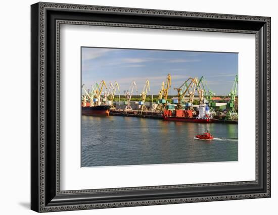 Lithuania, Klaipeda (Memel), Harbour, Cranes-Catharina Lux-Framed Photographic Print