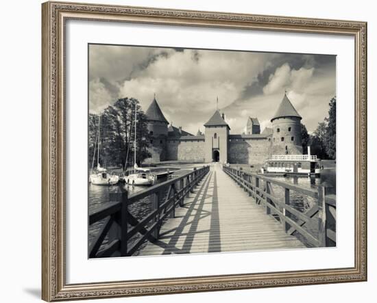 Lithuania, Trakai, Trakai Historical National Park, Island Castle on Lake Galve-Walter Bibikow-Framed Photographic Print