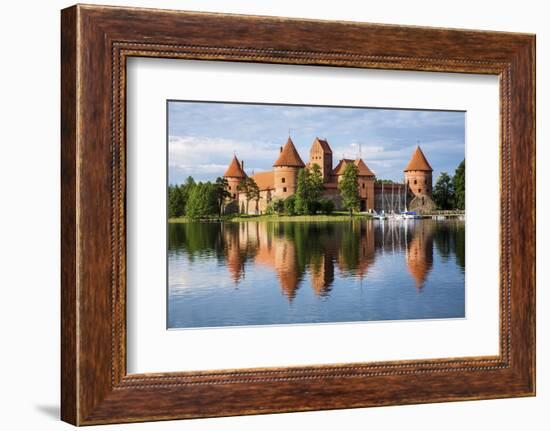 Lithuania, Vilnius. Trakai Castle reflected Galve lake in Lithuania.-Miva Stock-Framed Photographic Print