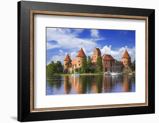 Lithuania, Vilnius. Trakai Castle reflected in Galve lake-Miva Stock-Framed Photographic Print