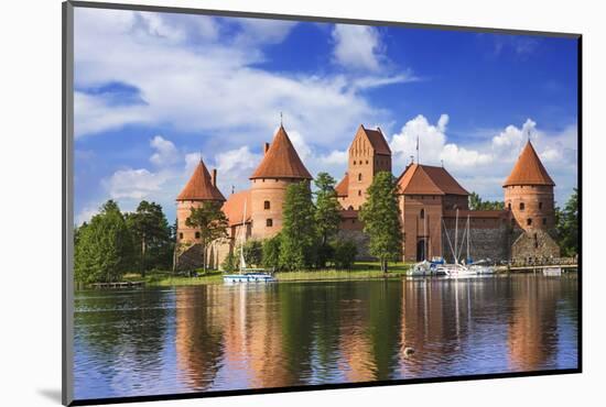 Lithuania, Vilnius. Trakai Castle reflected in Galve lake-Miva Stock-Mounted Photographic Print