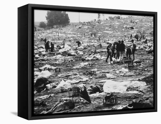 Litter of Woodstock Music Festival-null-Framed Premier Image Canvas