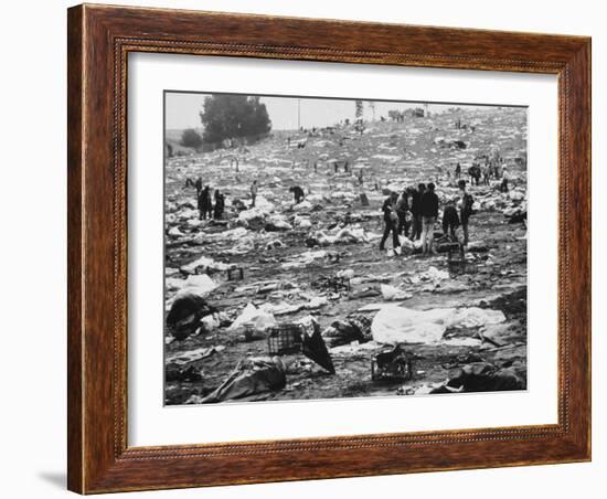 Litter of Woodstock Music Festival-null-Framed Photographic Print