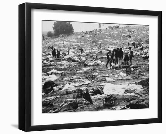 Litter of Woodstock Music Festival-null-Framed Photographic Print