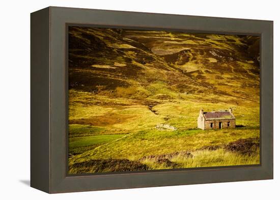 Little Abandoned Stone House in a Middle of a Mountain in the Cairngorms, Scotland, Uk.-pink candy-Framed Premier Image Canvas