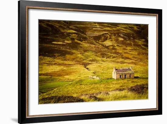 Little Abandoned Stone House in a Middle of a Mountain in the Cairngorms, Scotland, Uk.-pink candy-Framed Photographic Print