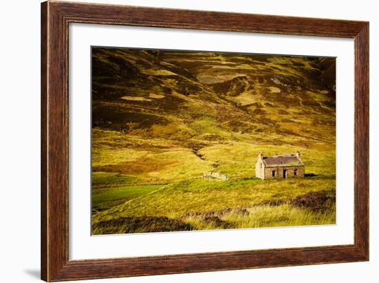 Little Abandoned Stone House in a Middle of a Mountain in the Cairngorms, Scotland, Uk.-pink candy-Framed Photographic Print