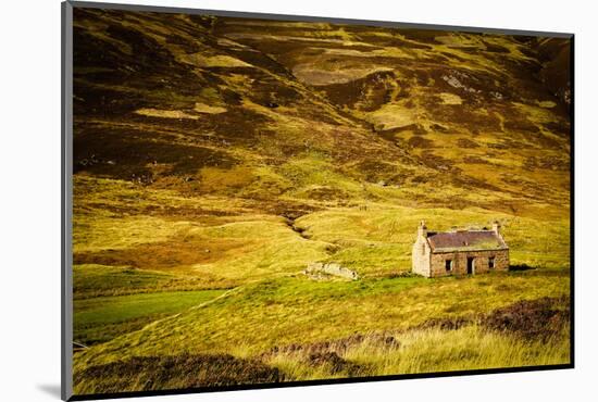 Little Abandoned Stone House in a Middle of a Mountain in the Cairngorms, Scotland, Uk.-pink candy-Mounted Photographic Print