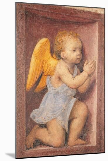 Little angel worshipping-Bernardino Luini-Mounted Art Print