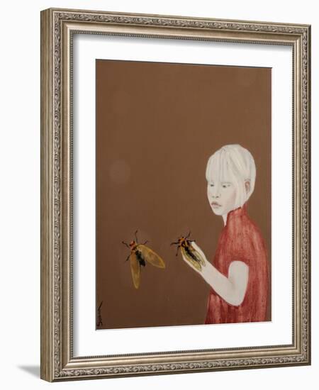 Little Asian Princess with Golden Drummers, 2017-Susan Adams-Framed Giclee Print