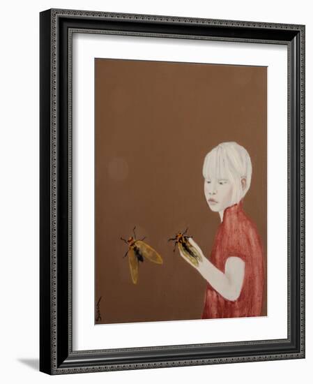 Little Asian Princess with Golden Drummers, 2017-Susan Adams-Framed Giclee Print