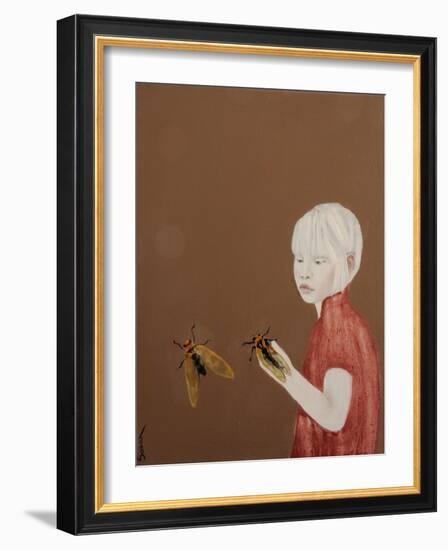 Little Asian Princess with Golden Drummers, 2017-Susan Adams-Framed Giclee Print