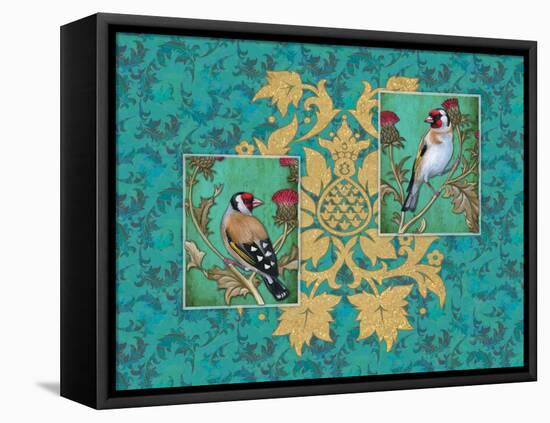 Little Birds with Golden flowers-Maria Rytova-Framed Premier Image Canvas