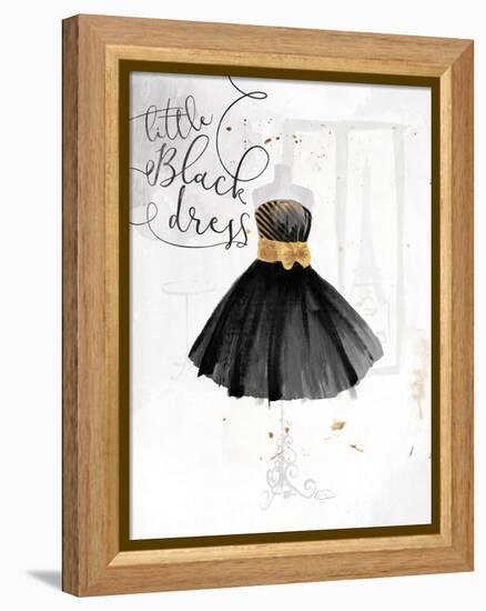 Little Black Gold Dress-OnRei-Framed Stretched Canvas