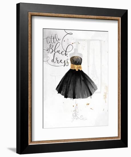 Little Black Gold Dress-OnRei-Framed Art Print