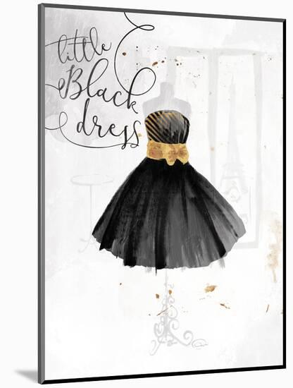 Little Black Gold Dress-OnRei-Mounted Art Print