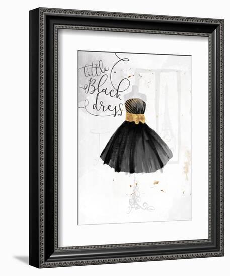 Little Black Gold Dress-OnRei-Framed Art Print