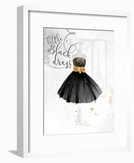 Little Black Gold Dress-OnRei-Framed Art Print