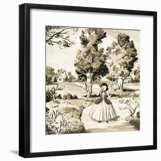 Little Bo Peep Puzzle Page-null-Framed Giclee Print