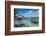 Little boat anchoring on a small Motu, Bora Bora, Society Islands, French Polynesia, Pacific-Michael Runkel-Framed Photographic Print