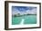 Little boat in the turquoise lagoon of Bora Bora, Society Islands, French Polynesia, Pacific-Michael Runkel-Framed Photographic Print